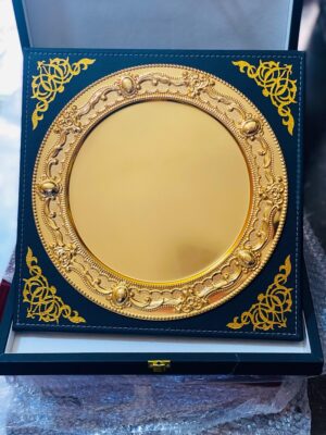Luxury Gold-Plated Leather Executive Award